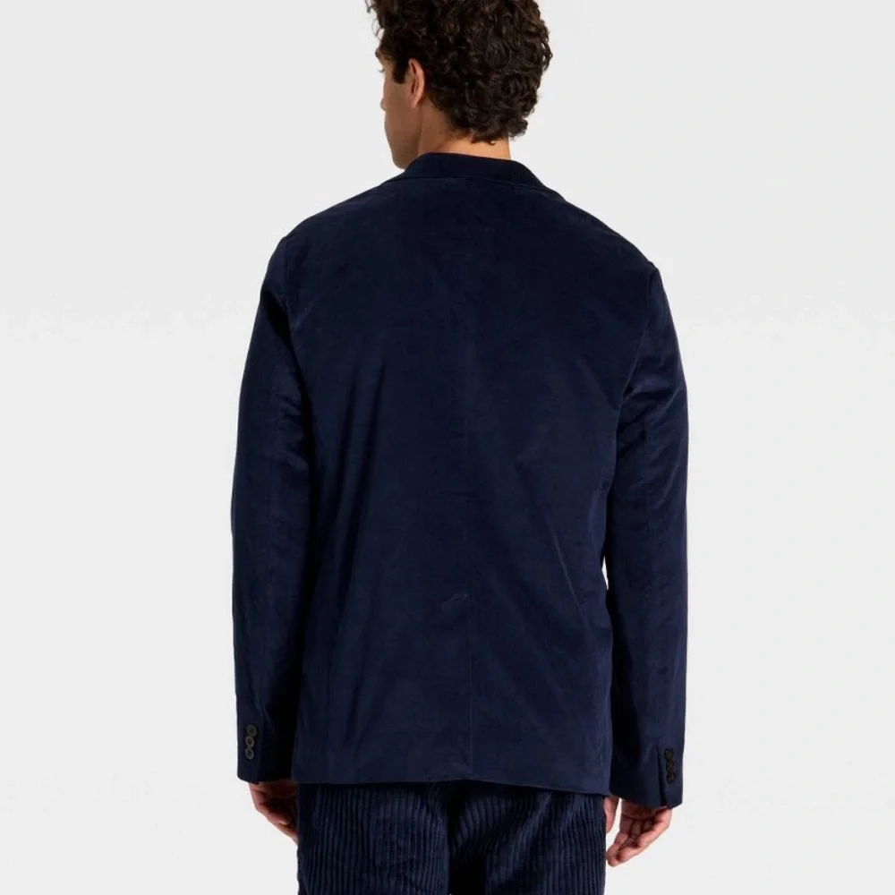 Mens Navy Velvet Blazer - Men's Classic Tailored Jacket NWT